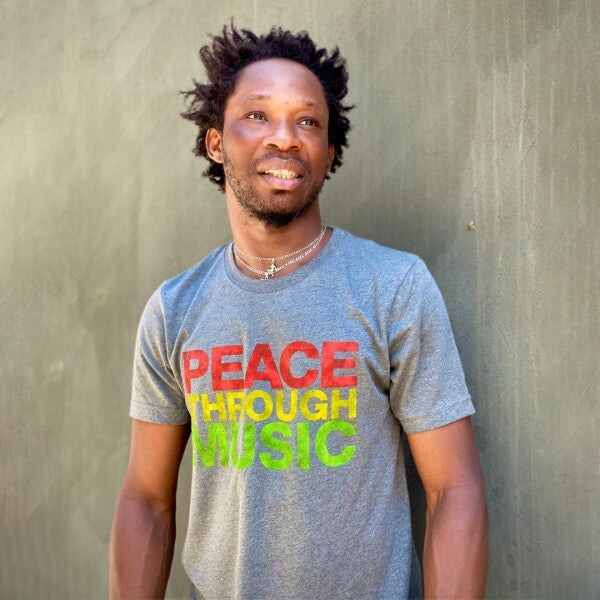 Peace Through Music Deep Heather T-Shirt