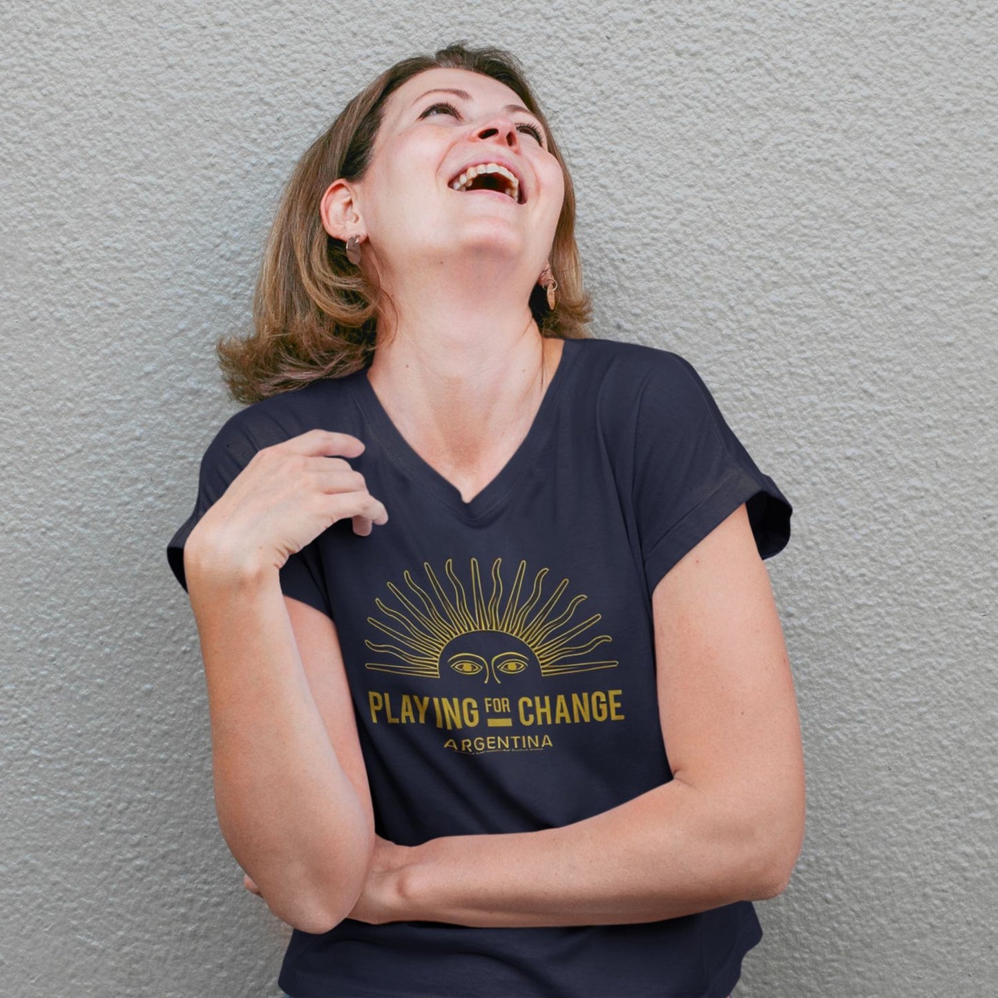 Argentina Sun Logo V Neck T-Shirt