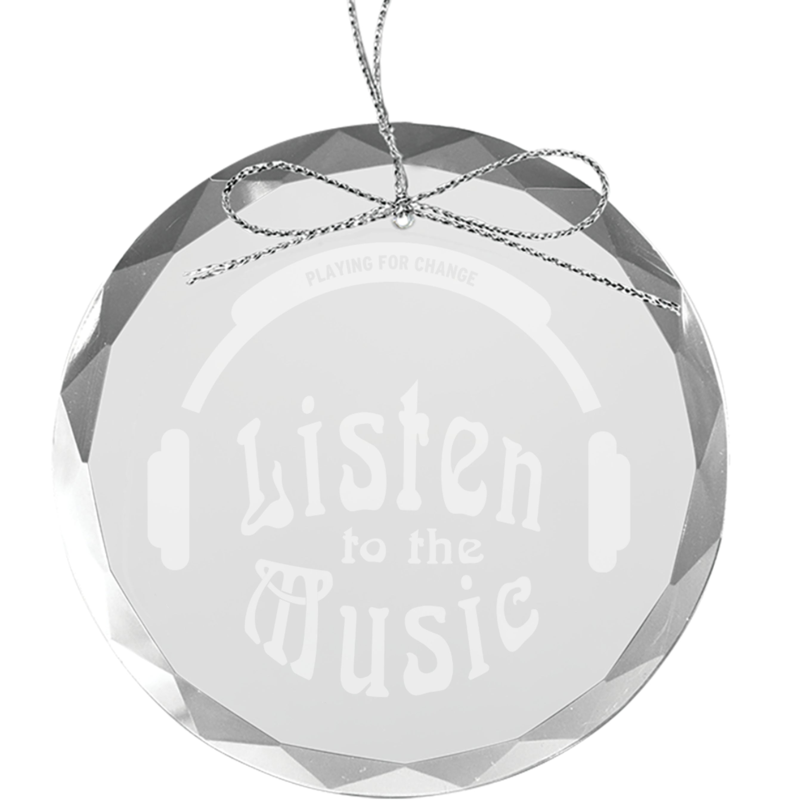 Listen To The Music Laser-Etched Round Glass Ornament