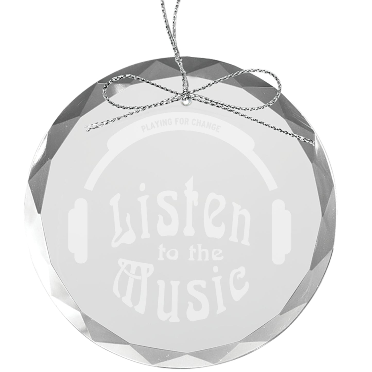 Listen To The Music Laser-Etched Round Glass Ornament
