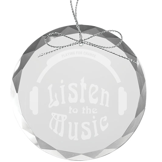 Listen To The Music Laser-Etched Round Glass Ornament