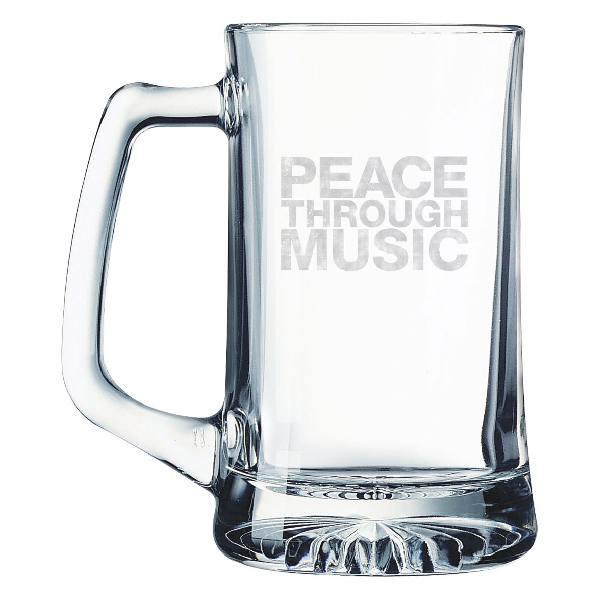 Peace Through Music Laser Etched Beer Stein