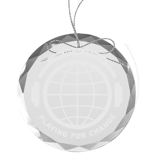 Global Laser-Etched Round Glass Ornament