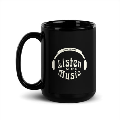 Listen to the Music Black Mug