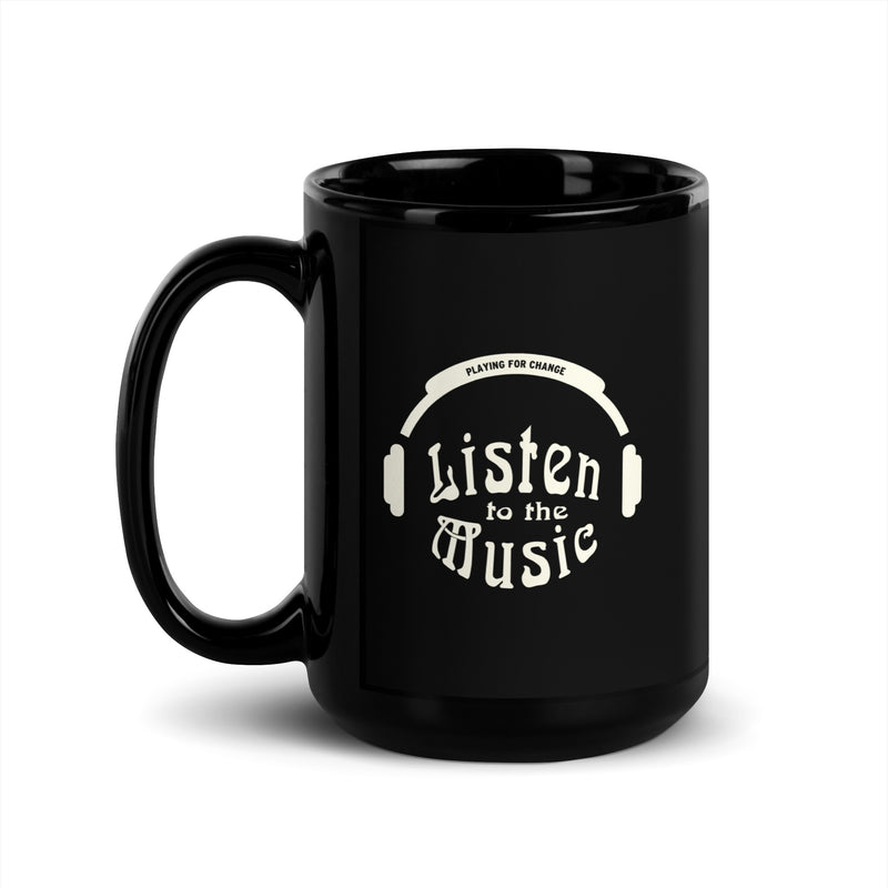 Listen to the Music Black Mug