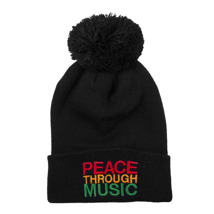 Peace Through Music Pom Pom Beanie