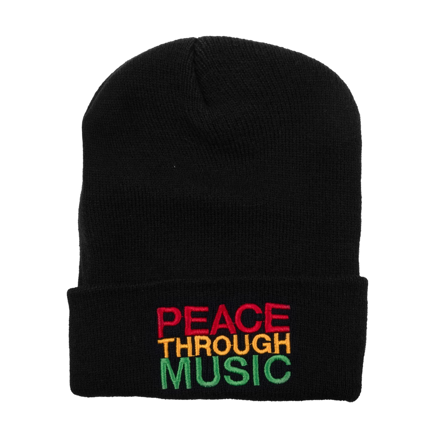 Peace Through Music Cuffed Beanie