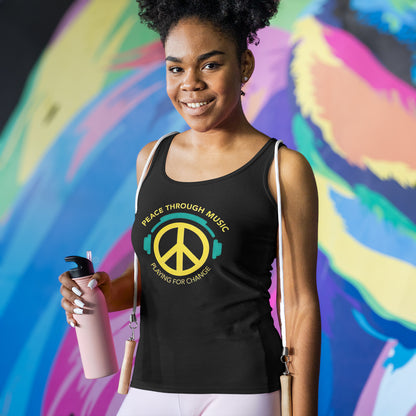 Peace Headphones Women's Tank Top - Black