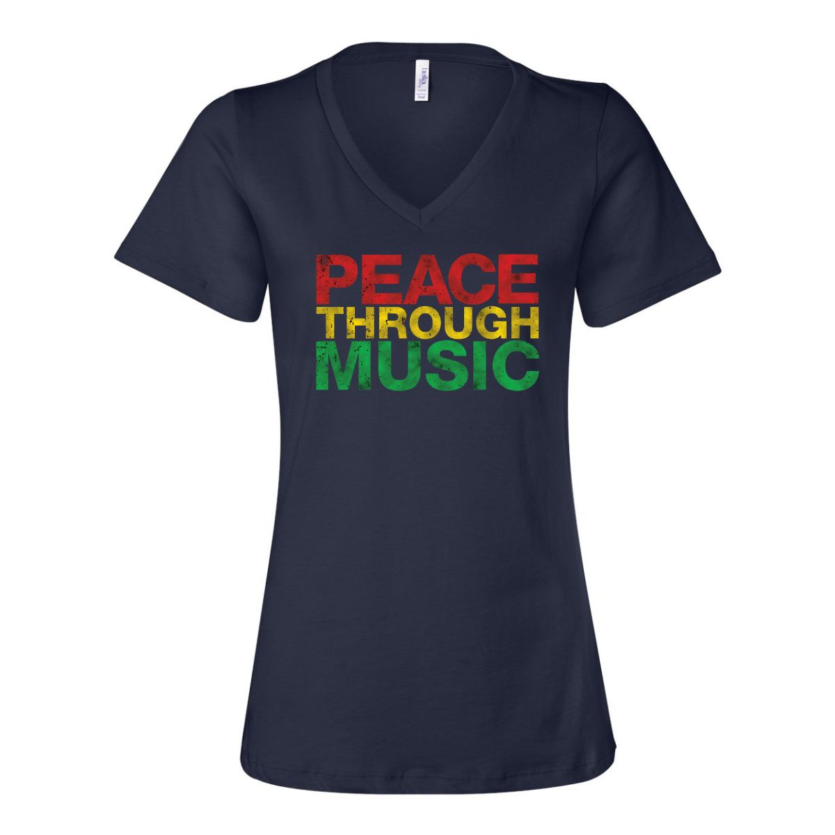 Peace Through Music V Neck T-Shirt