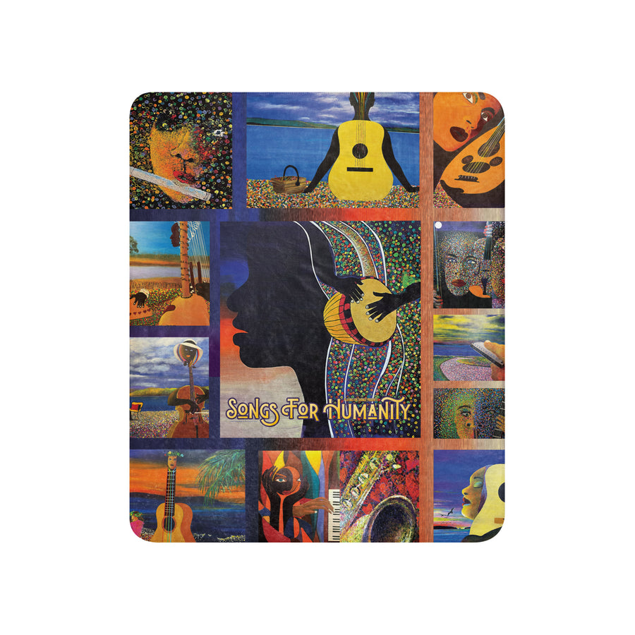 Songs For Humanity Collage Sherpa Blanket
